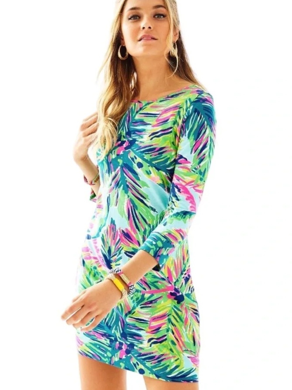 Lilly Pulitzer Marlowe Dress Size Small Island Time Cotton Tropical Resortwear